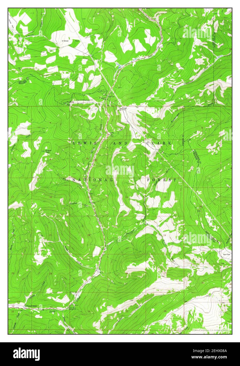 Kings Hill, Montana, map 1961, 1:24000, United States of America by Timeless Maps, data U.S. Geological Survey Stock Photo