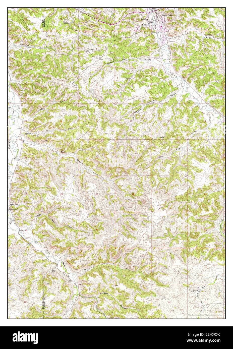 Map of lame deer montana Cut Out Stock Images & Pictures Alamy