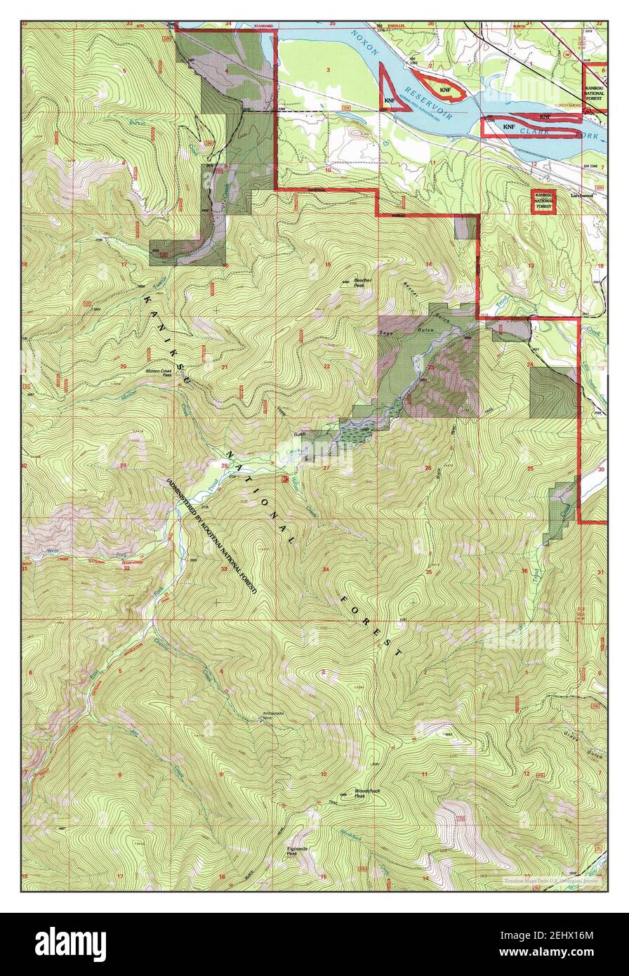 Larchwood, Montana, map 1997, 124000, United States of America by Timeless Maps, data U.S