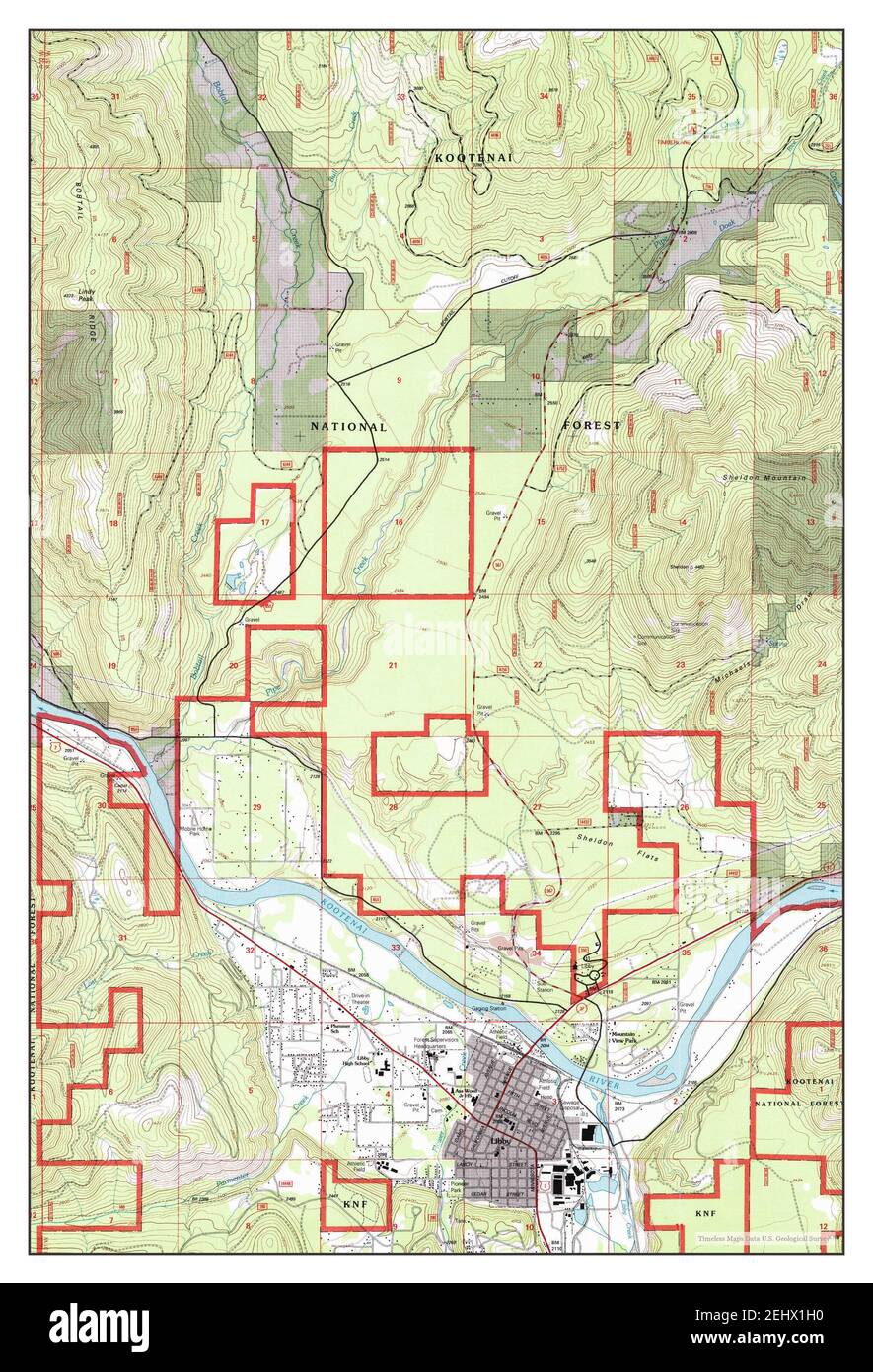 Libby, Montana, map 1997, 124000, United States of America by Timeless Maps, data U.S