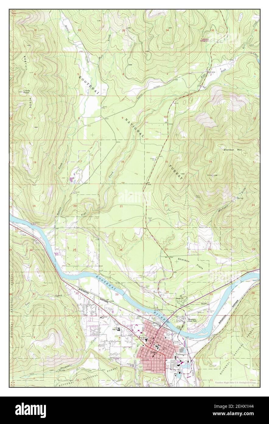 Libby, Montana, map 1963, 1:24000, United States of America by Timeless Maps, data U.S. Geological Survey Stock Photo