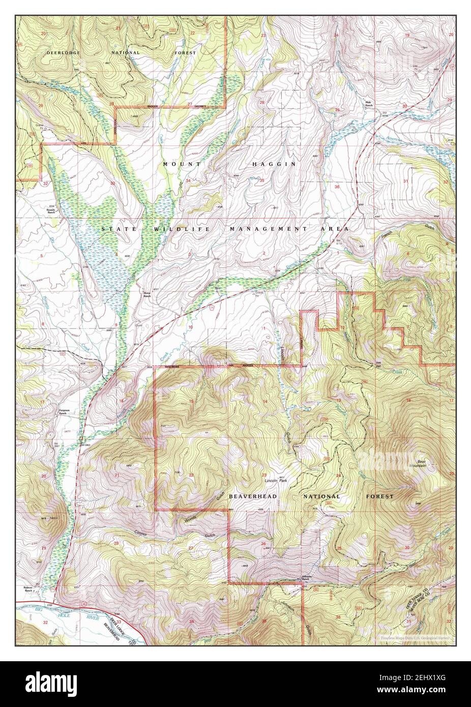Lincoln montana map hires stock photography and images Alamy