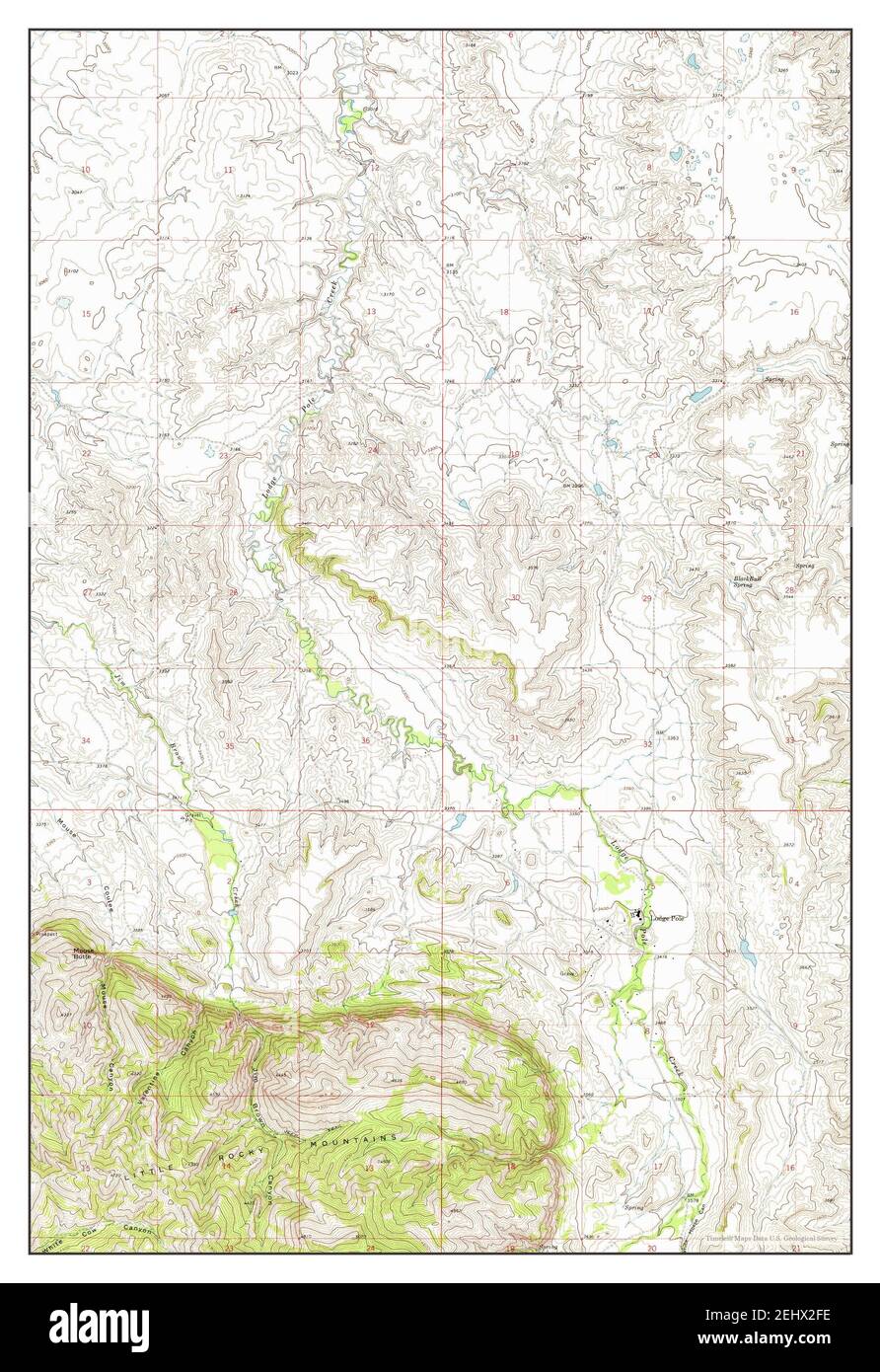 Lodge Pole, Montana, map 1971, 124000, United States of America by