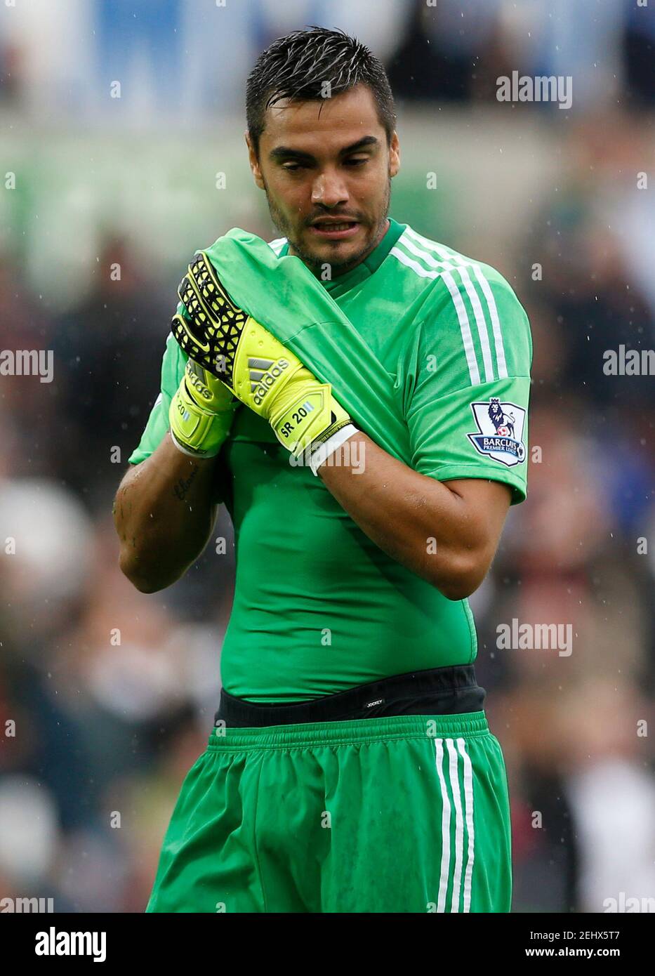 Football - Swansea City v Manchester United - Barclays Premier League - Liberty Stadium - 30/8/15 Manchester United's Sergio Romero Action Images via Reuters / John Sibley Livepic EDITORIAL USE ONLY. No use with unauthorized audio, video, data, fixture lists, club/league logos or 'live' services. Online in-match use limited to 45 images, no video emulation. No use in betting, games or single club/league/player publications.  Please contact your account representative for further details. Stock Photo