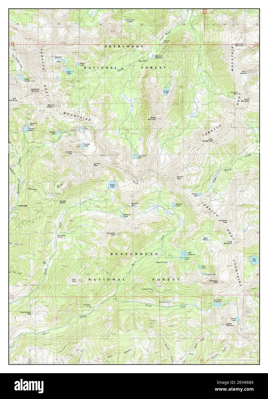 Noble Peak, Montana, map 1989, 124000, United States of America by