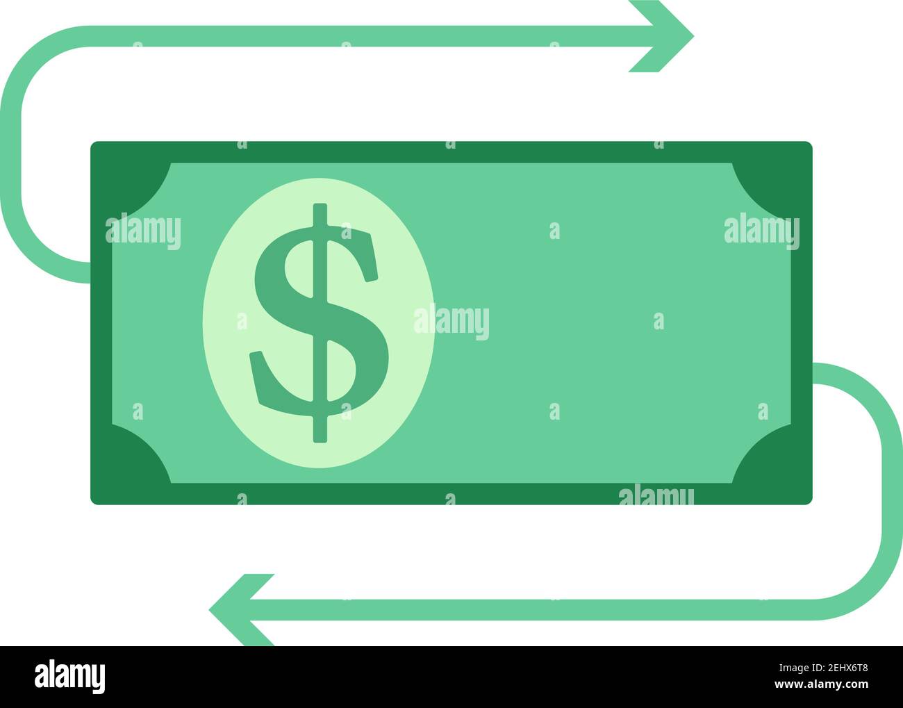 Cash Back Dollar Banknote Icon. Flat Color Design. Vector Illustration ...