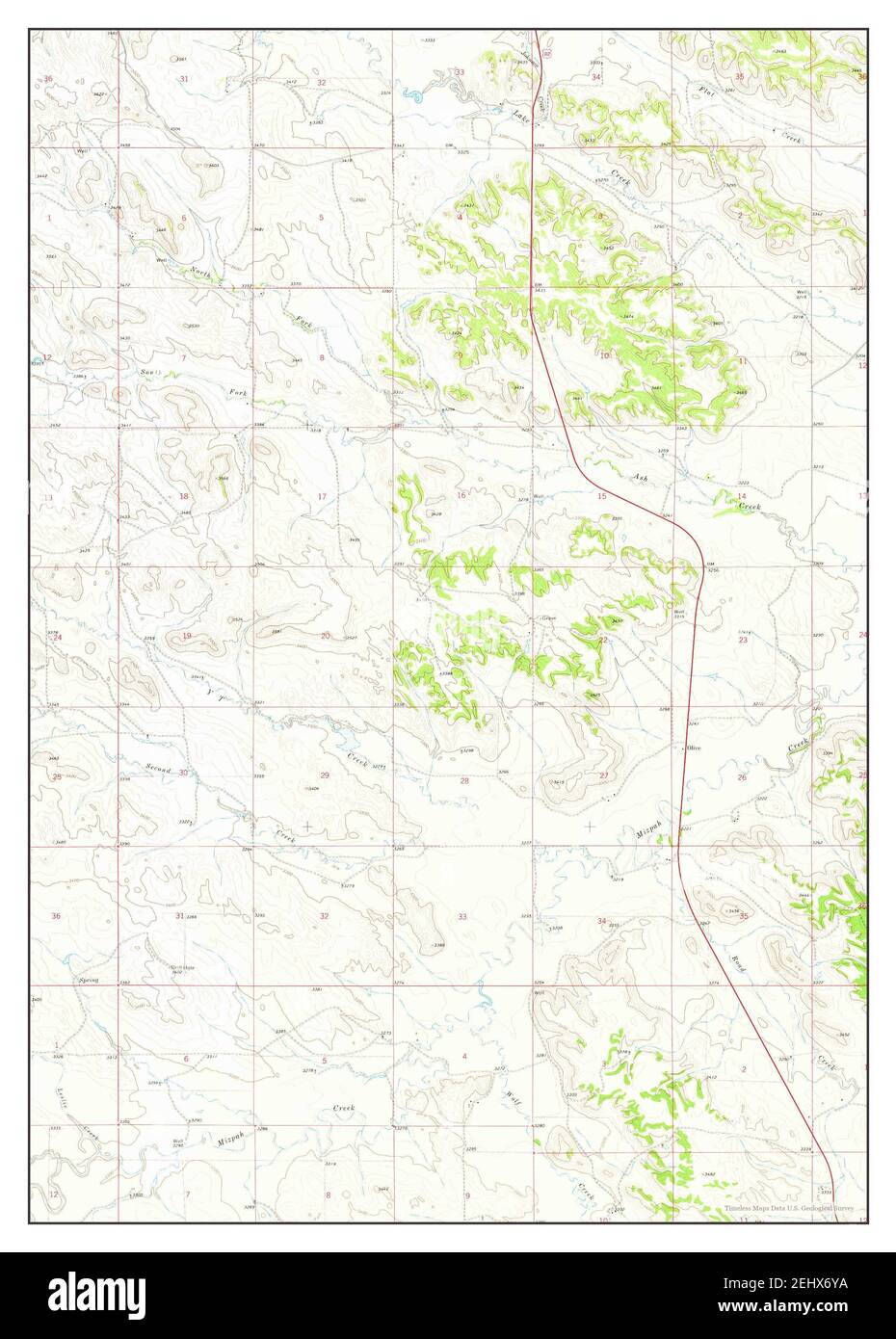 Olive, Montana, map 1973, 1:24000, United States of America by Timeless Maps, data U.S. Geological Survey Stock Photo