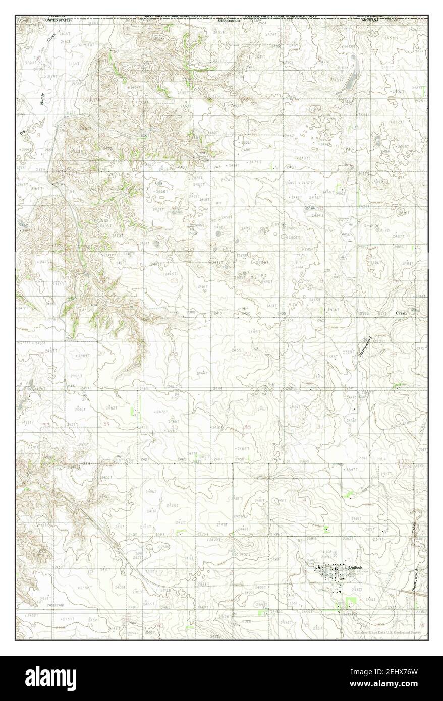 Outlook, Montana, map 1983, 1:24000, United States of America by