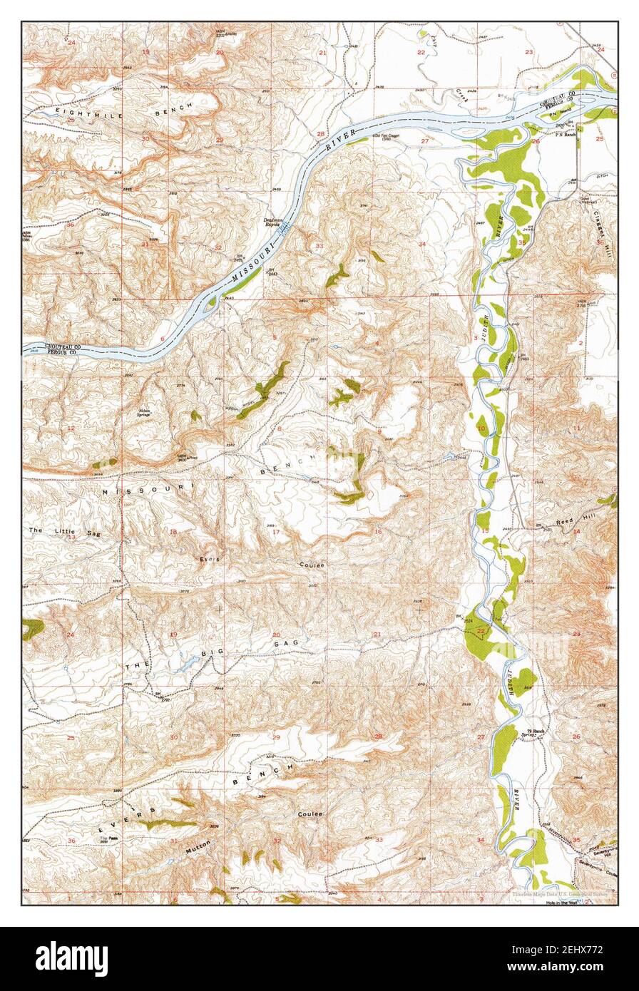 P N Ranch, Montana, map 1954, 1:24000, United States of America by ...