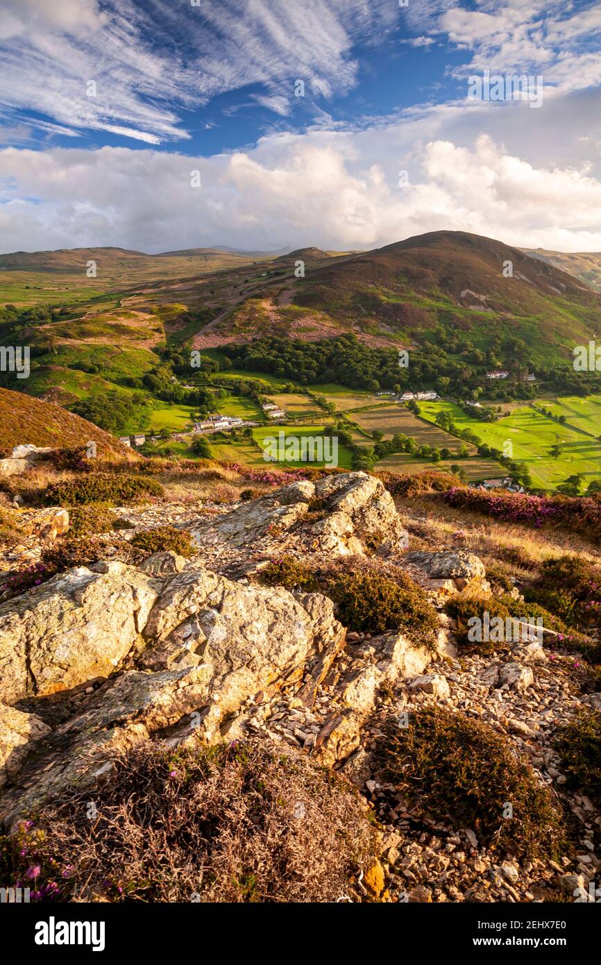 View over North Wales mountains from the Sychnant Pass Stock Photo