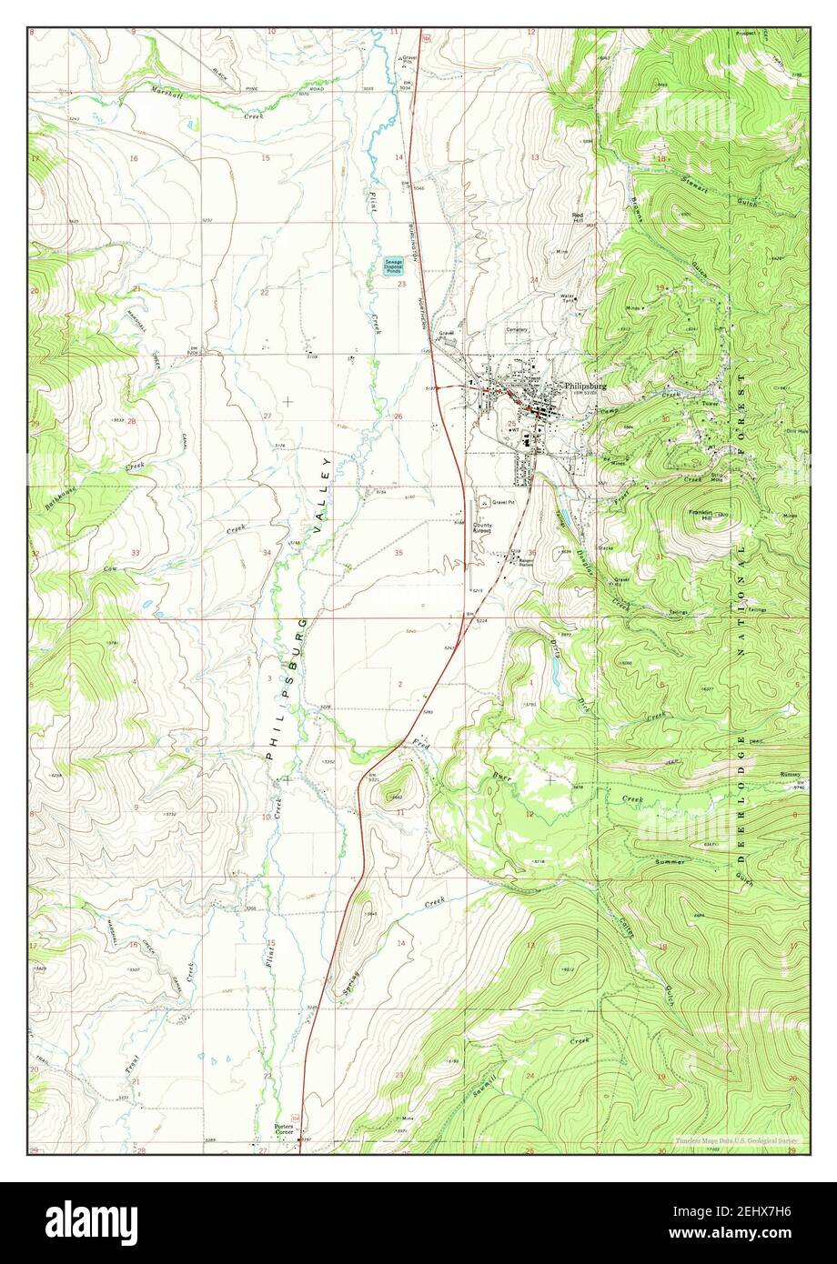 Philipsburg, Montana, map 1971, 1:24000, United States of America by Timeless Maps, data U.S. Geological Survey Stock Photo