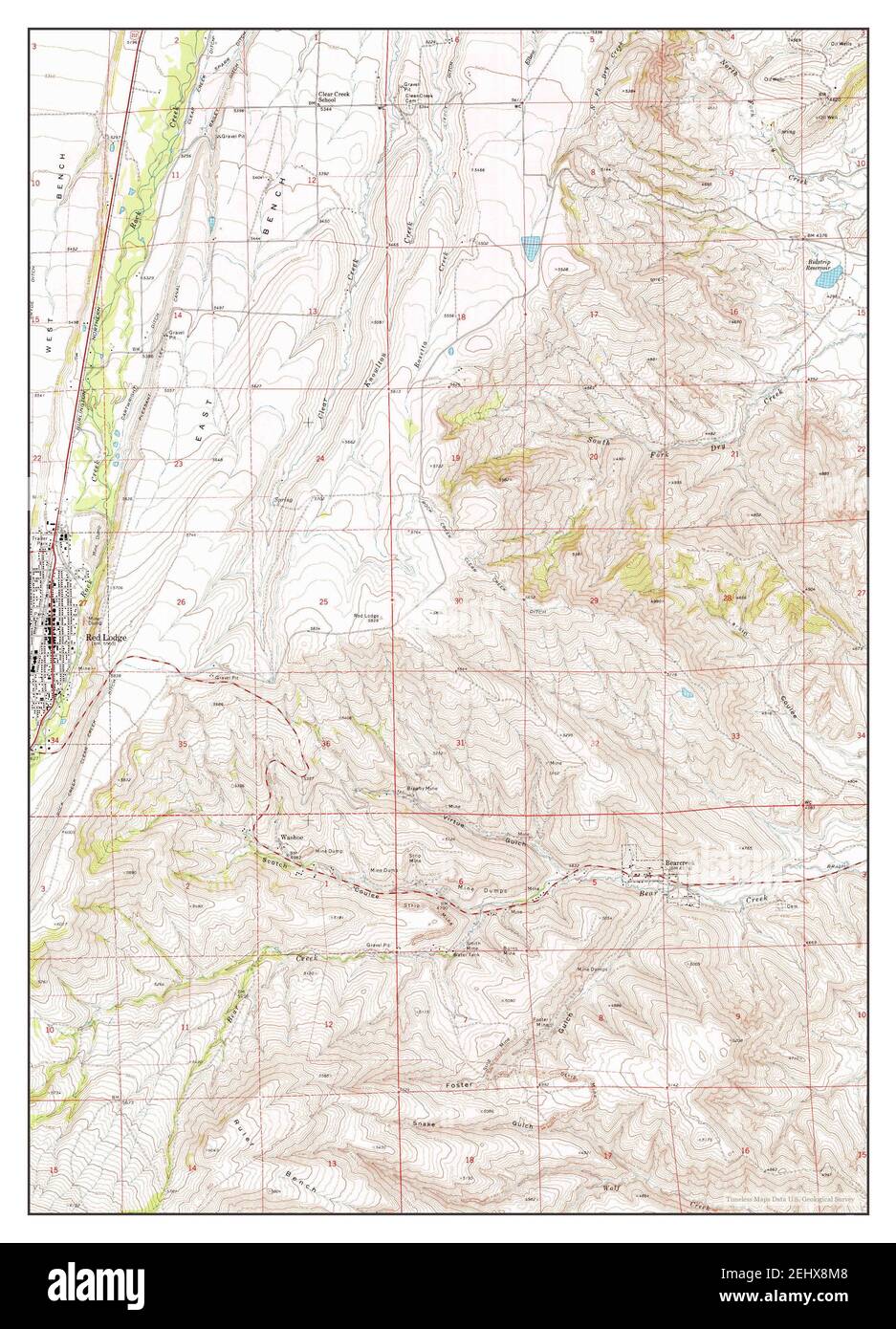 Red lodge montana map hi-res stock photography and images - Alamy