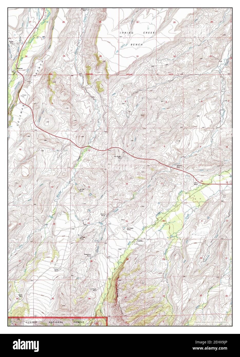 Roscoe, Montana, map 1996, 124000, United States of America by