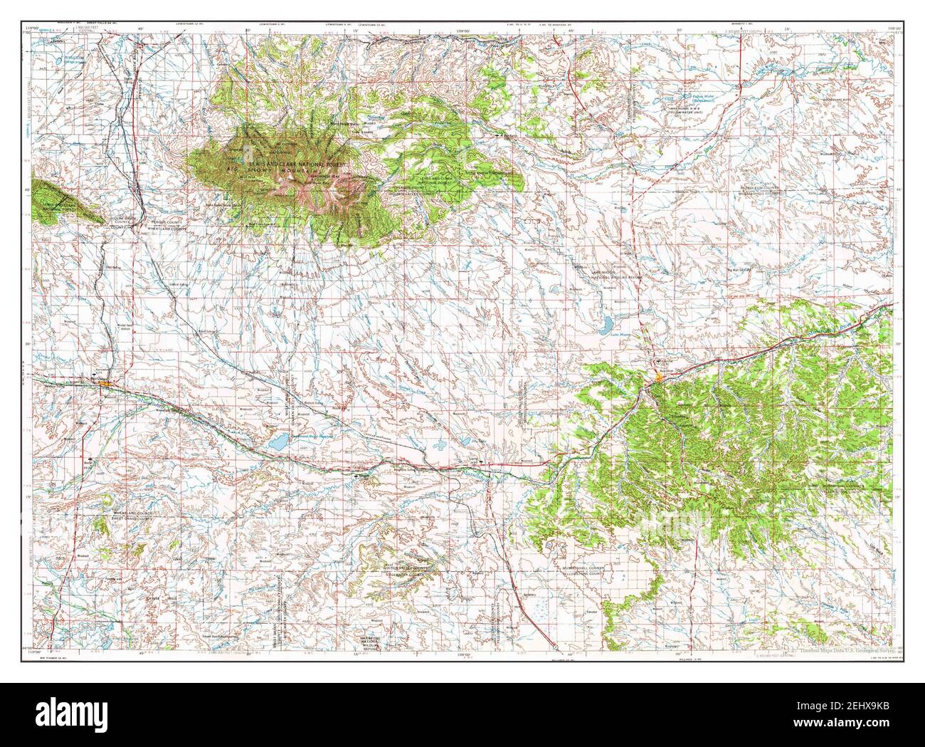 Roundup, Montana, map 1954, 1250000, United States of America by