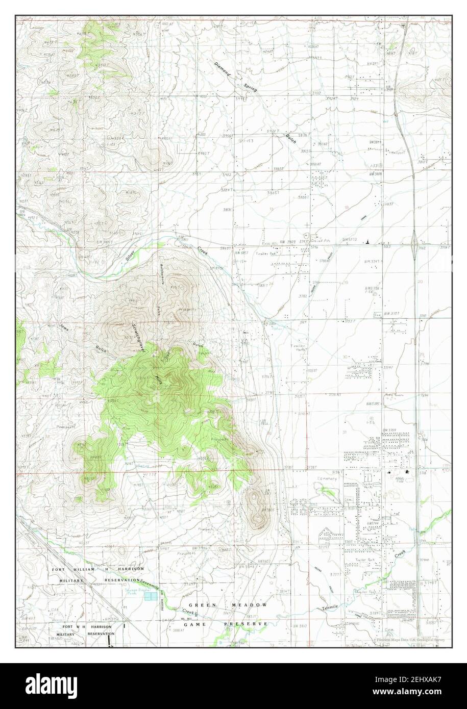 Scratchgravel Hills, Montana, map 1985, 124000, United States of