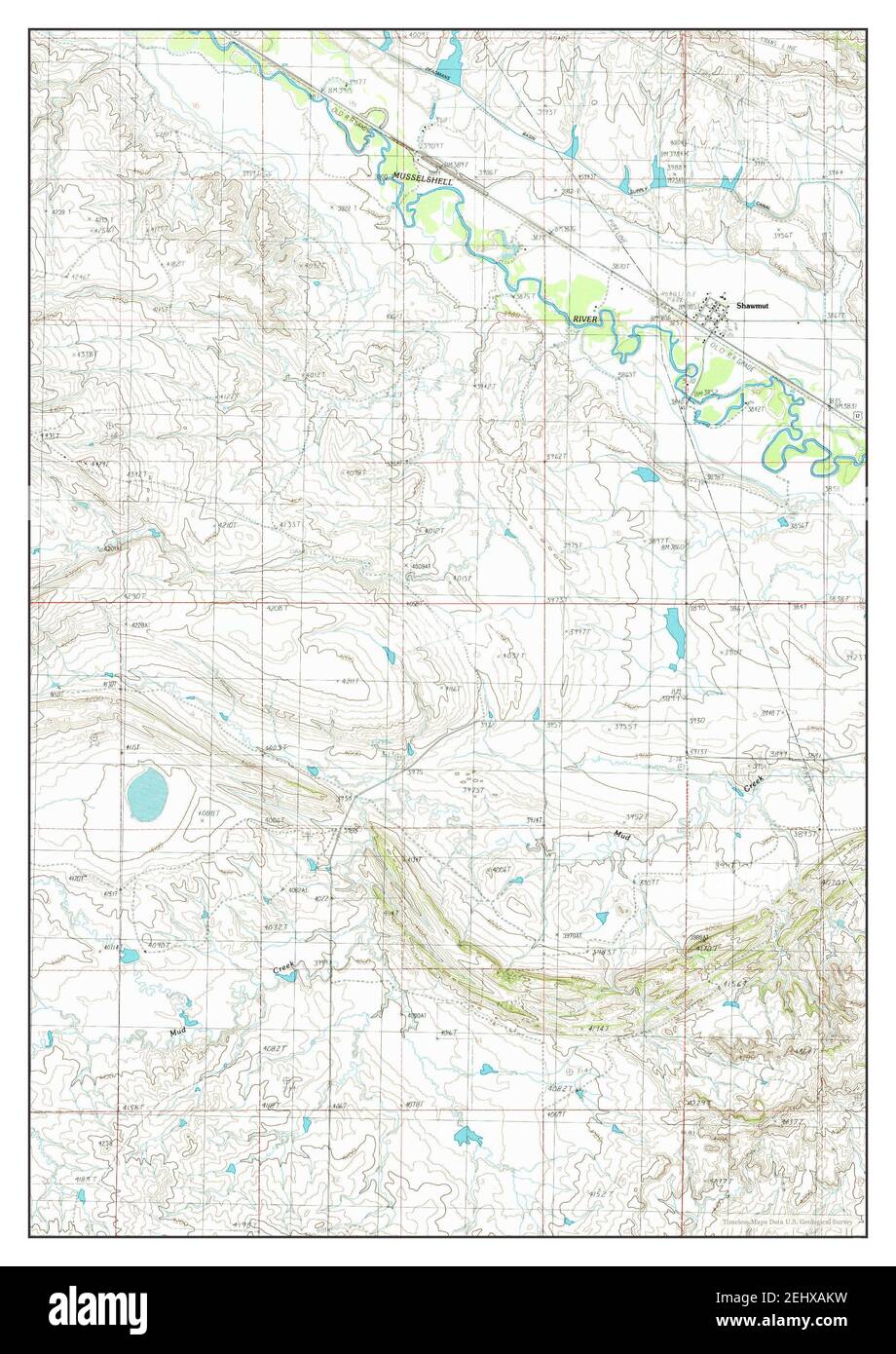 Shawmut, Montana, map 1986, 124000, United States of America by