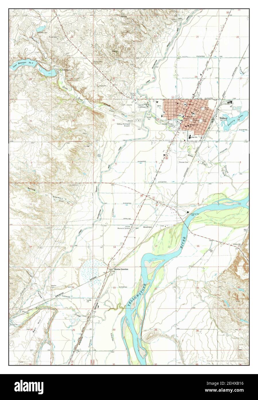 Map of sidney montana hi-res stock photography and images - Alamy