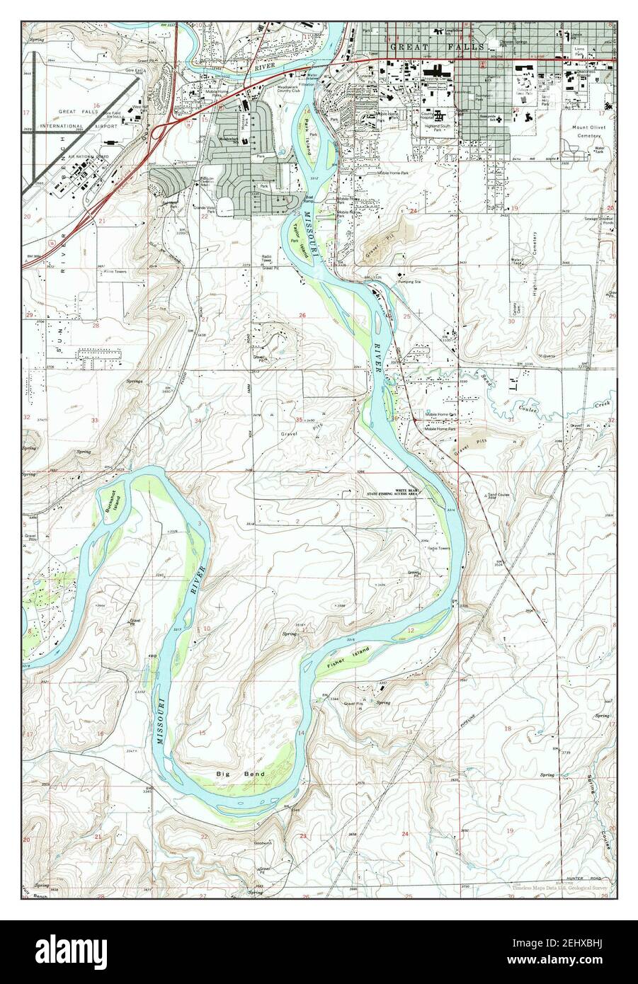 Southwest Great Falls, Montana, map 1965, 1:24000, United States of America by Timeless Maps ...