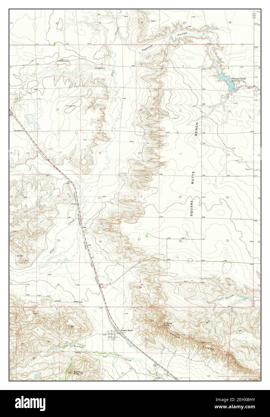 Square Butte, Montana, map 1972, 124000, United States of America by Timeless Maps, data U.S