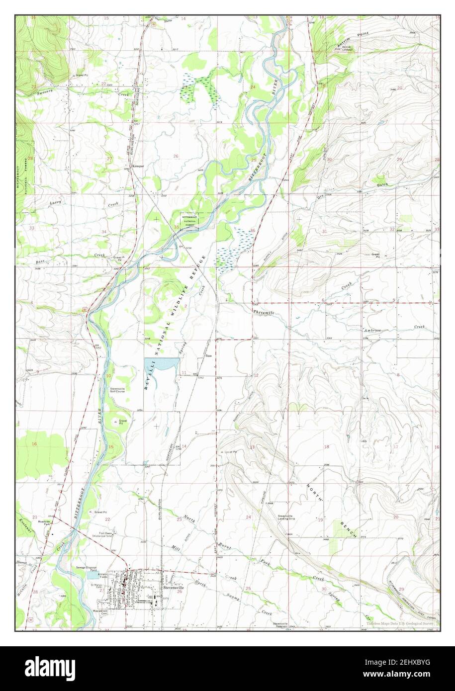 Stevensville, Montana, map 1967, 124000, United States of America by Timeless Maps, data U.S