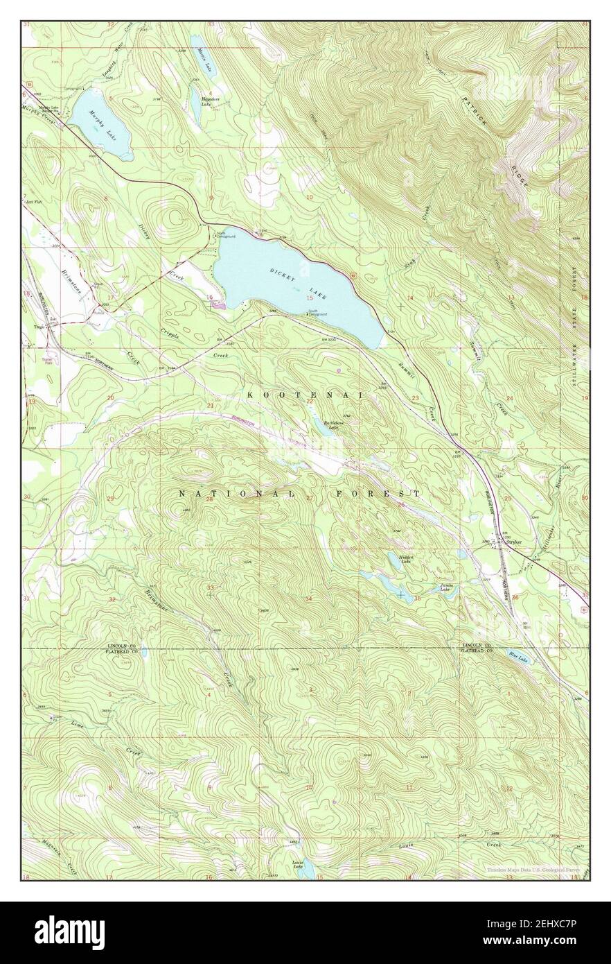 Stryker, Montana, map 1963, 124000, United States of America by
