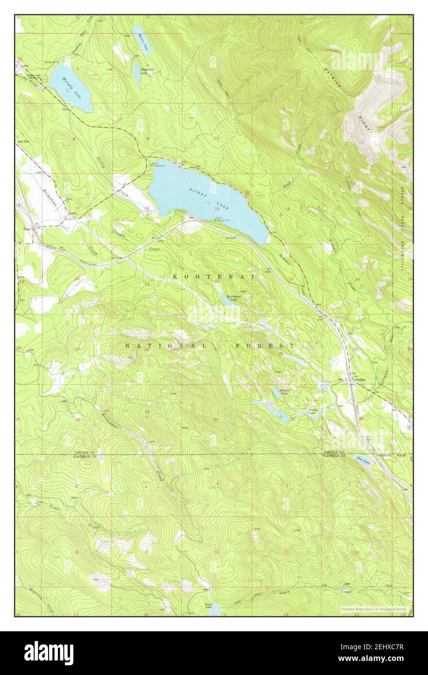 Stryker, Montana, map 1963, 124000, United States of America by