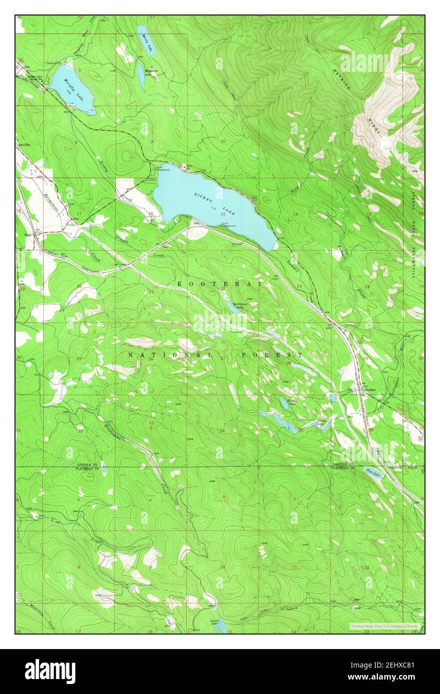 Stryker, Montana, map 1963, 124000, United States of America by