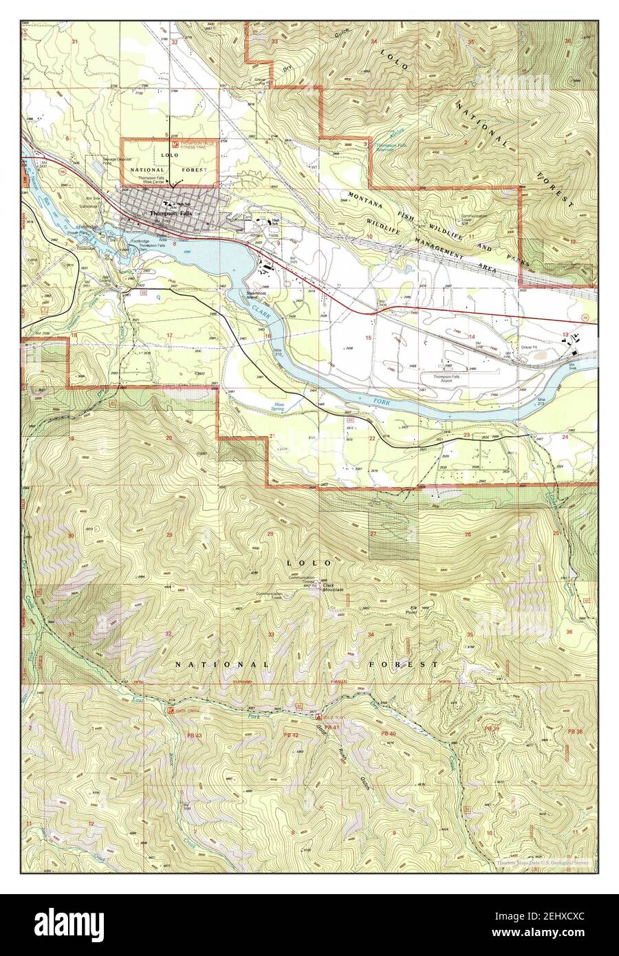 Thompson Falls, Montana, map 1999, 124000, United States of America by