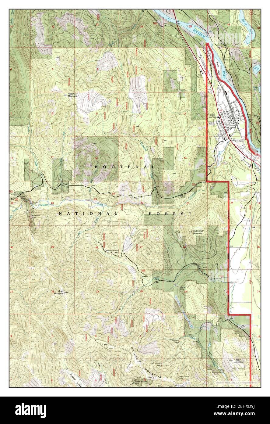Troy, montana map hires stock photography and images Alamy