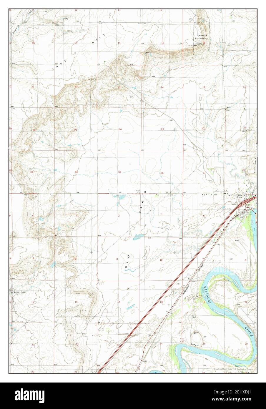 Ulm, Montana, map 1983, 1:24000, United States of America by Timeless Maps, data U.S. Geological Survey Stock Photo