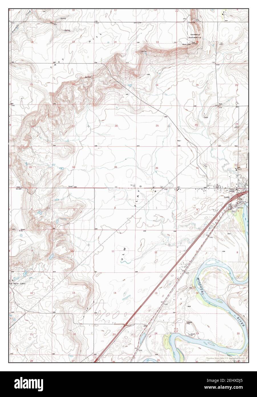 Ulm, Montana, map 1983, 124000, United States of America by Timeless