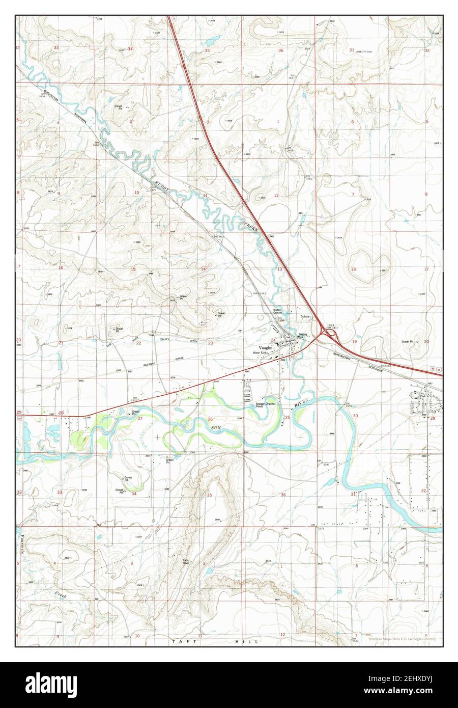 Vaughn, Montana, map 1983, 124000, United States of America by