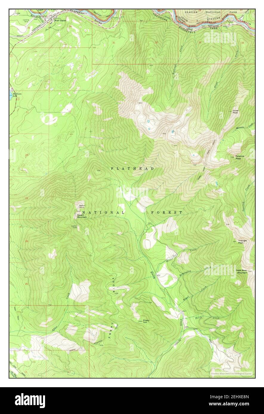 West Glacier, Montana, map 1964, 124000, United States of America by