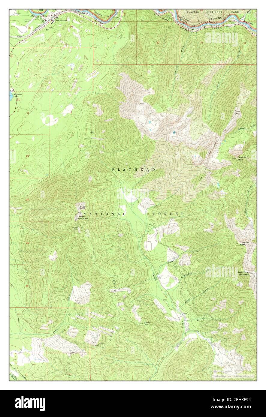 West Glacier, Montana, map 1964, 124000, United States of America by