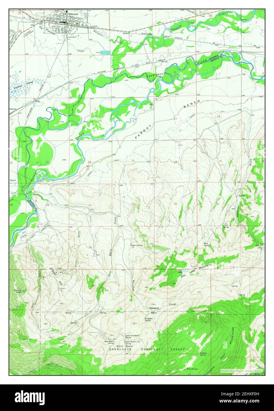 Whitehall, Montana, map 1963, 124000, United States of America by