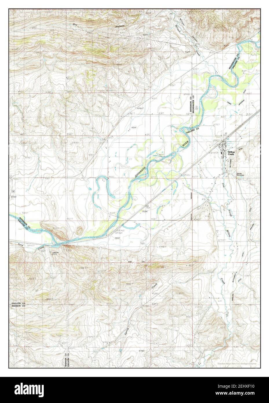 Willow Creek, Montana, map 1987, 124000, United States of America by