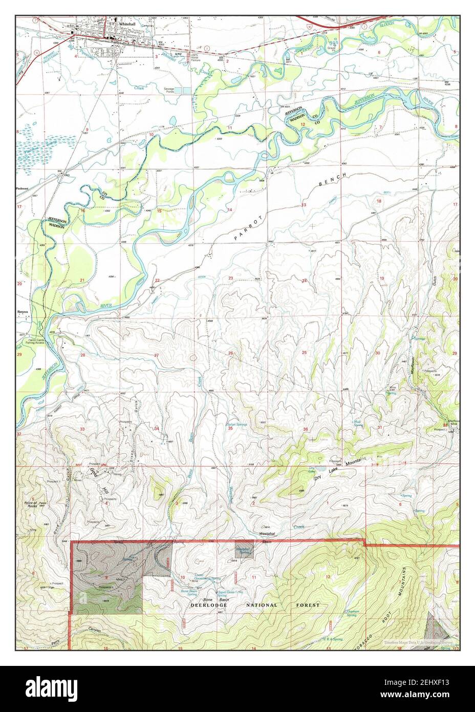 Whitehall montana map Cut Out Stock Images & Pictures - Alamy