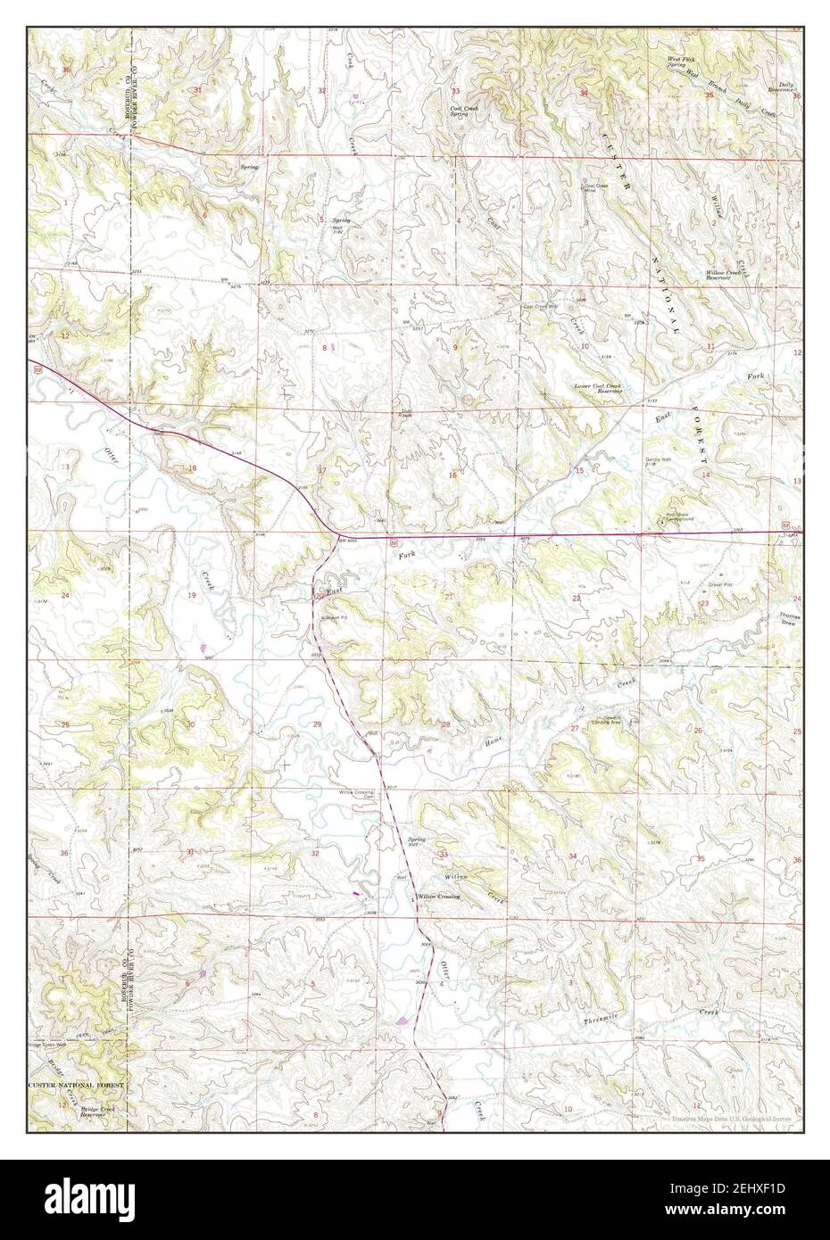 Willow Crossing, Montana, map 1966, 124000, United States of America