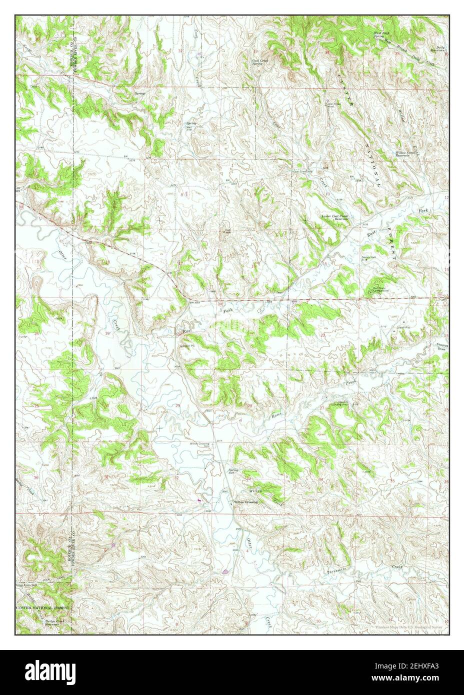 Willow Crossing, Montana, map 1966, 124000, United States of America