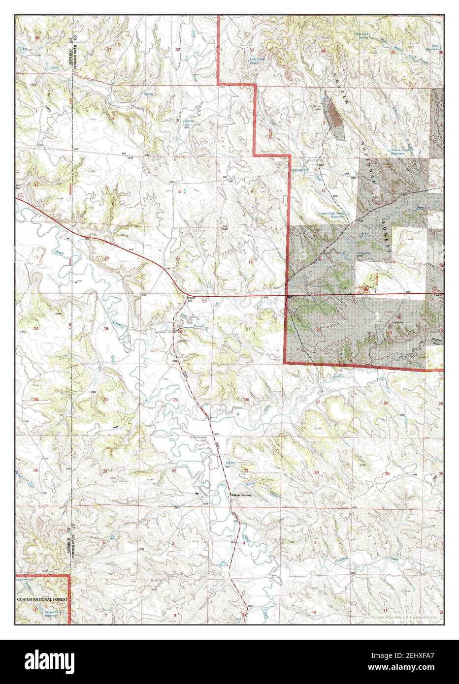 Willow Crossing, Montana, map 1995, 124000, United States of America