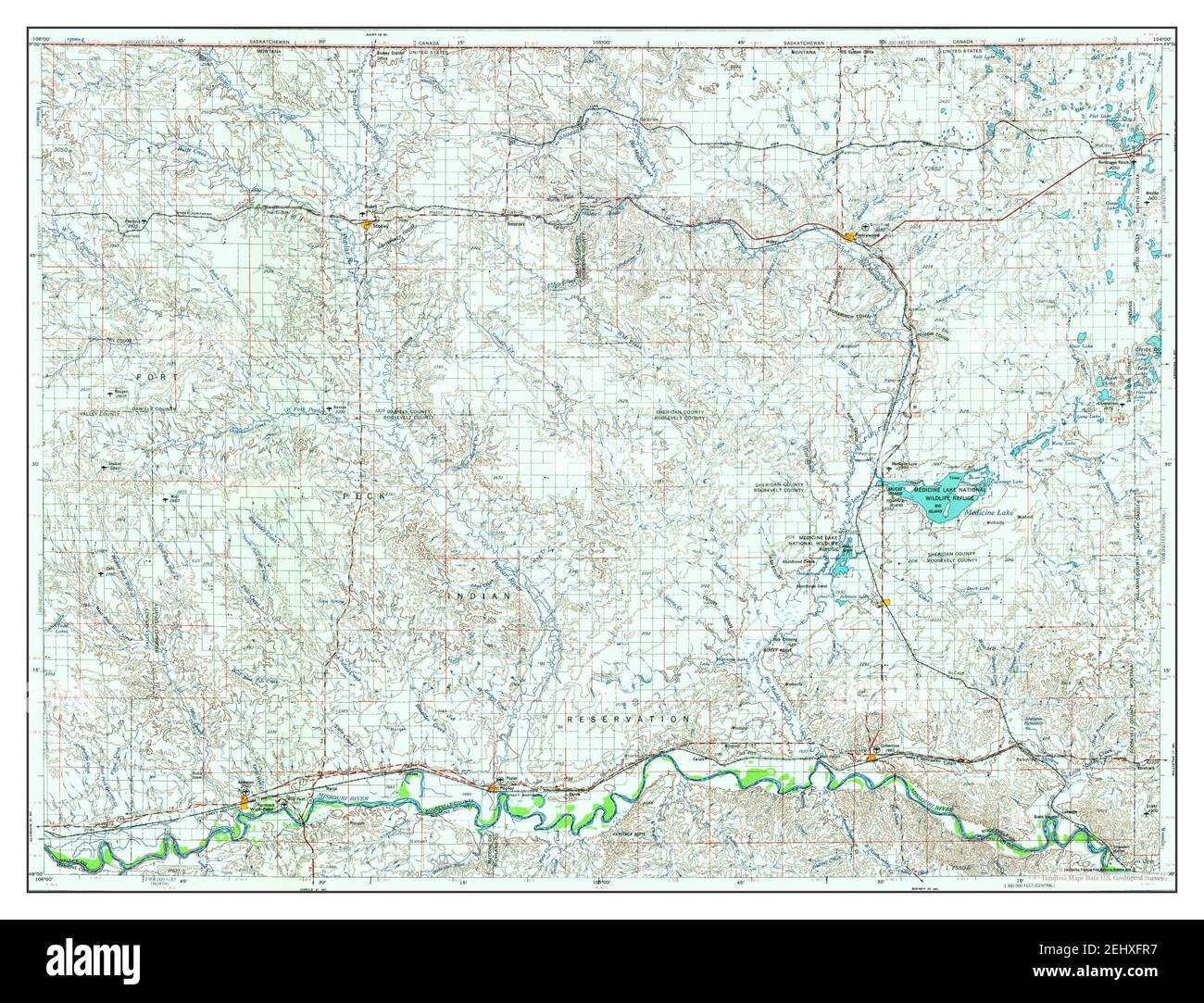 Wolf Point, Montana, map 1954, 1250000, United States of America by