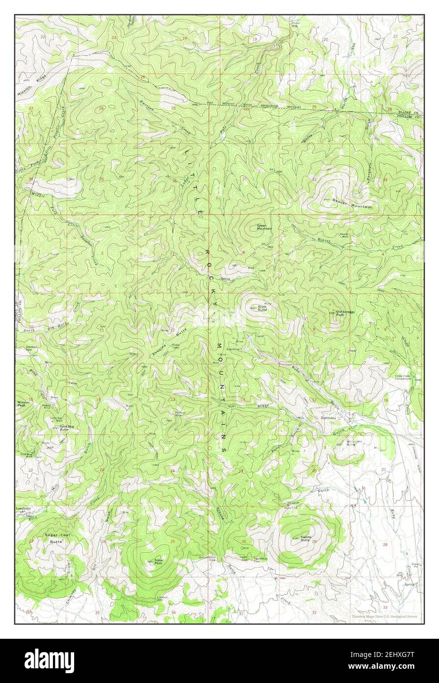 Zortman, Montana, map 1971, 124000, United States of America by