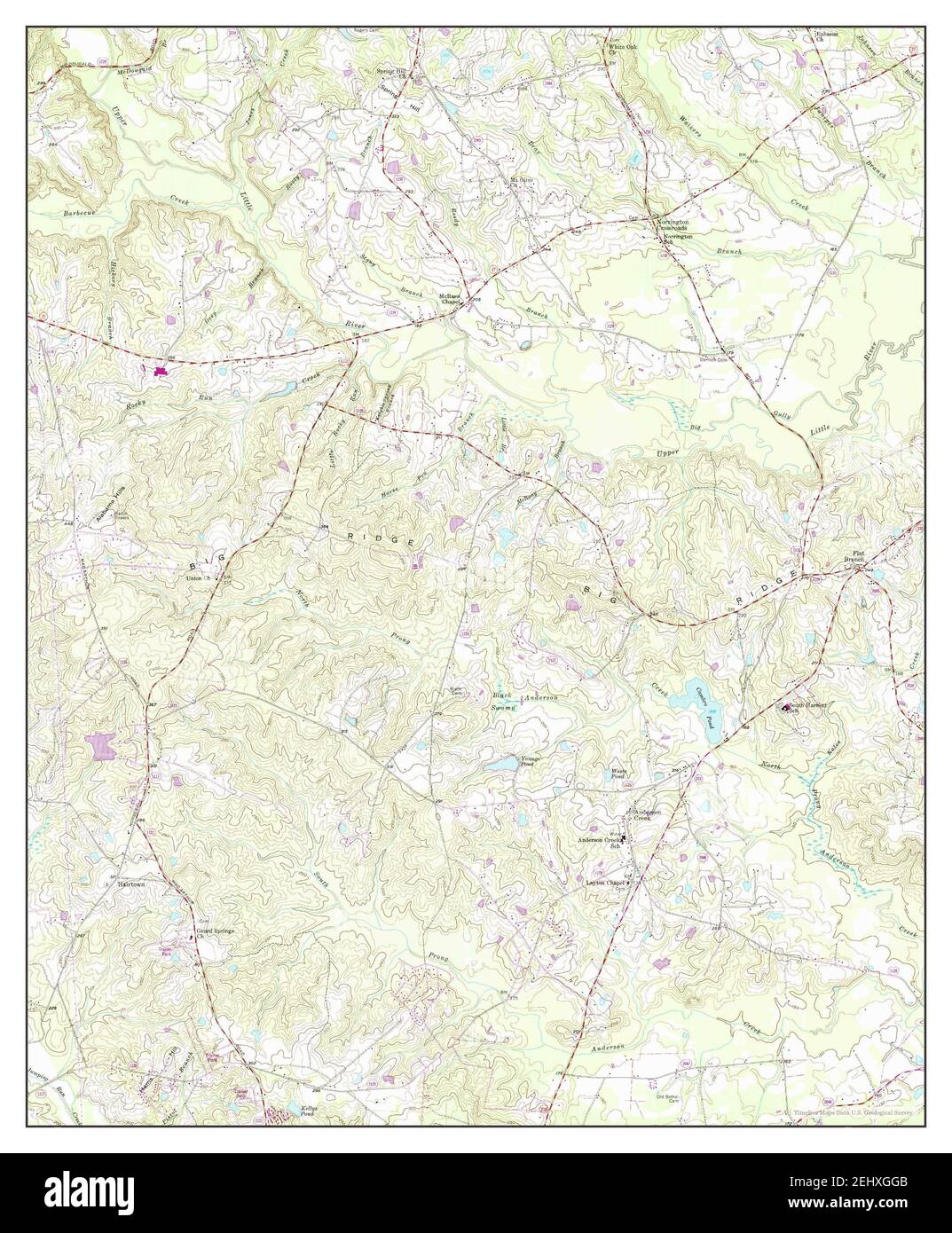 Anderson Creek, North Carolina, map 1956, 124000, United States of