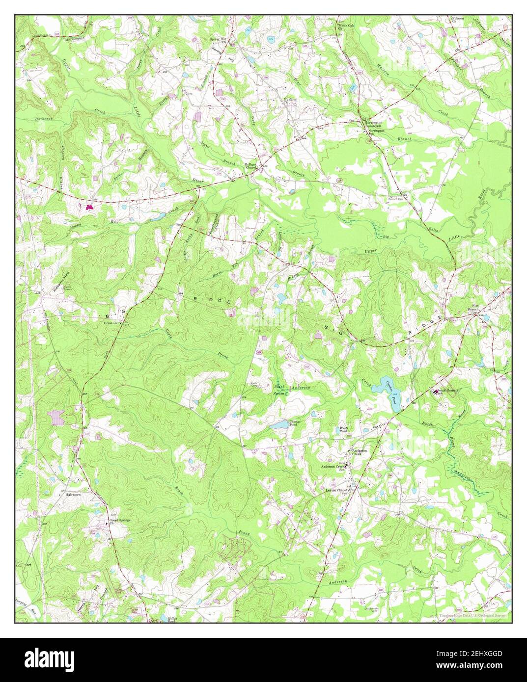 Anderson Creek, North Carolina, map 1956, 124000, United States of