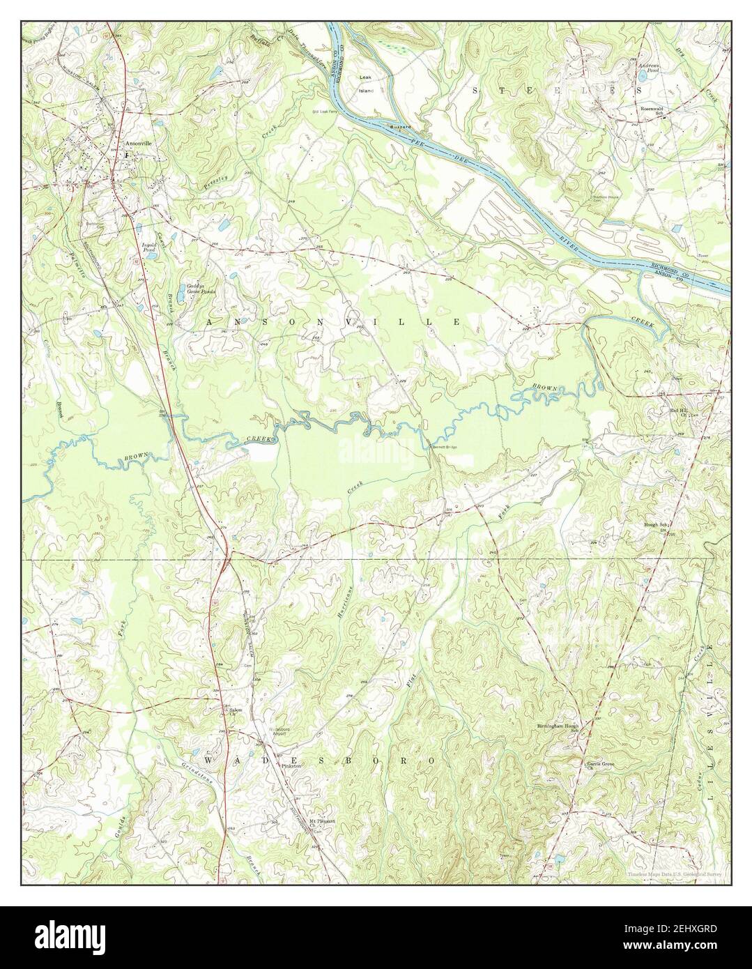 Ansonville, North Carolina, map 1956, 124000, United States of America