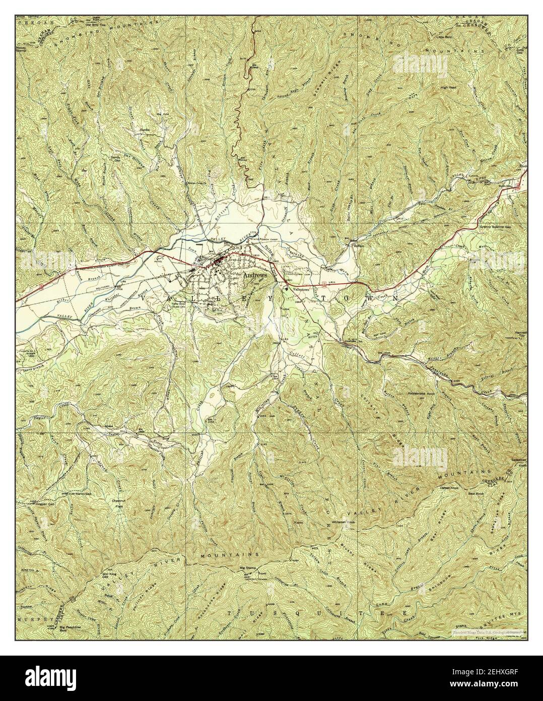 Andrews, North Carolina, map 1938, 124000, United States of America by