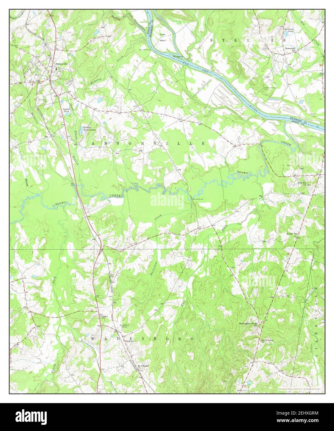 Ansonville, North Carolina, map 1956, 124000, United States of America