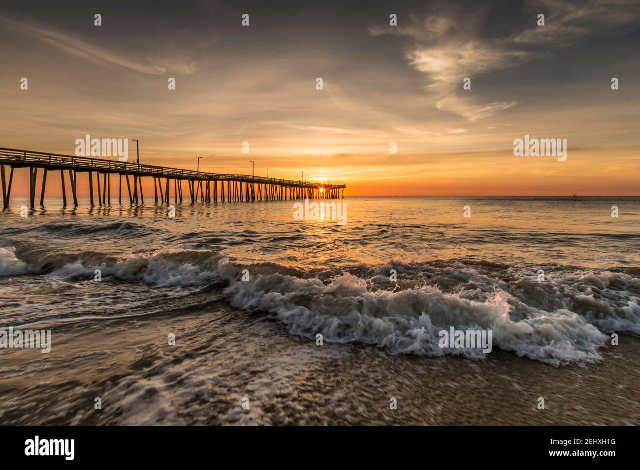 VA Virginia Beach Virginia Beach fishing pier at sunrise pier