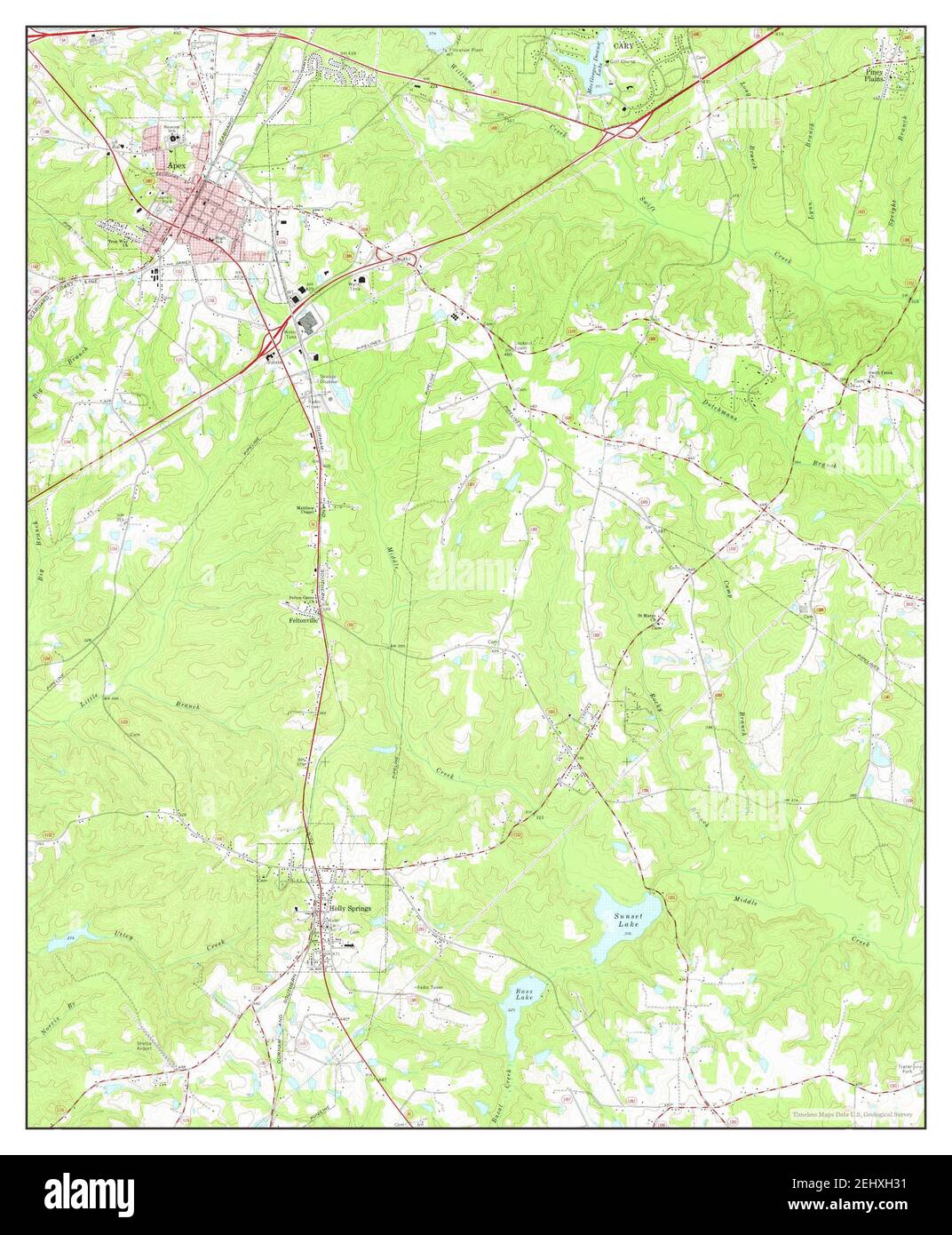 Apex, North Carolina, map 1974, 124000, United States of America by