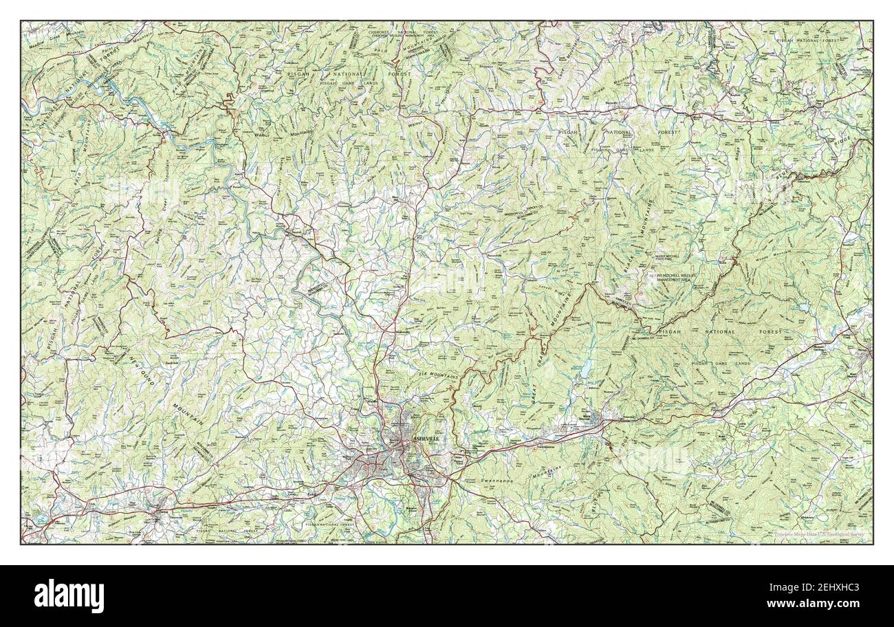 Asheville, North Carolina, map 1985, 1100000, United States of America